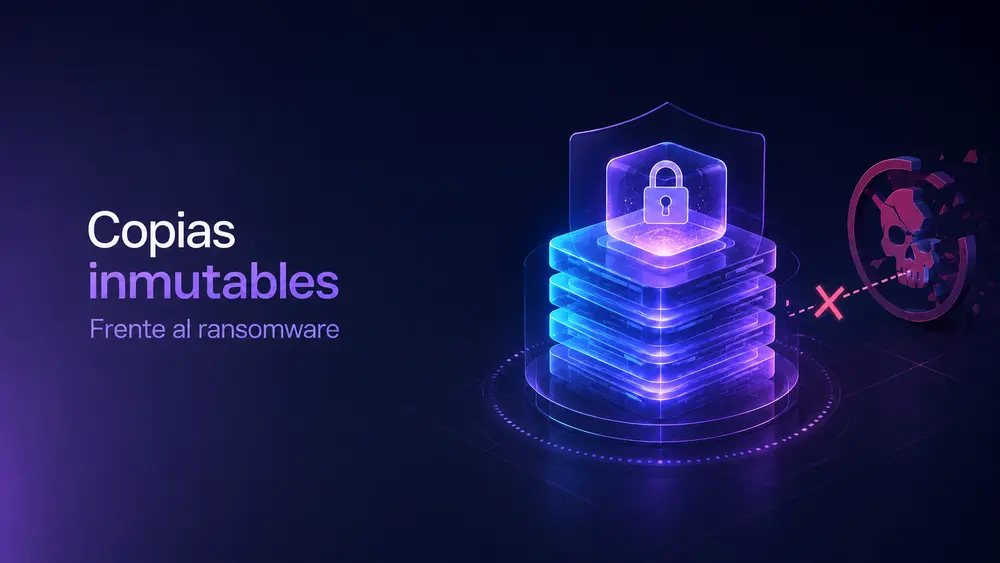 Ilustración sobre copias de seguridad inmutables protegidas frente al ransomware